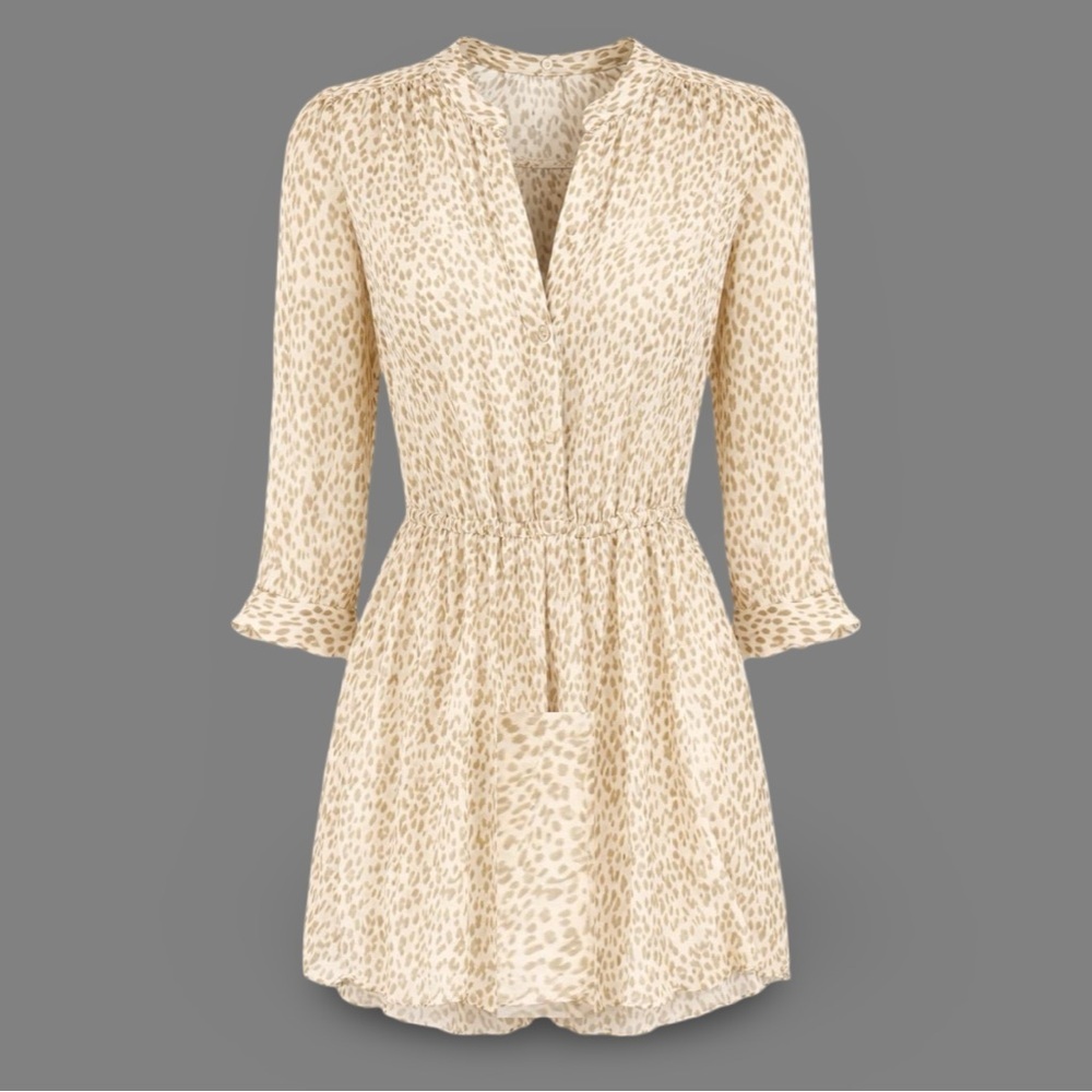 Aritzia T. Babaton Bennett 100% Silk Animal Print Dress